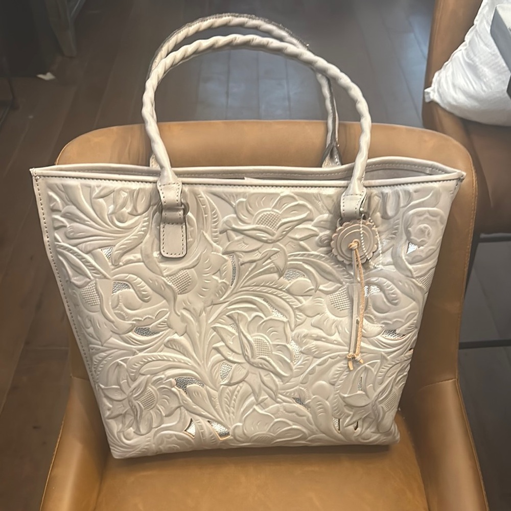 Patricia Nash grey  Floral Embossed Tote